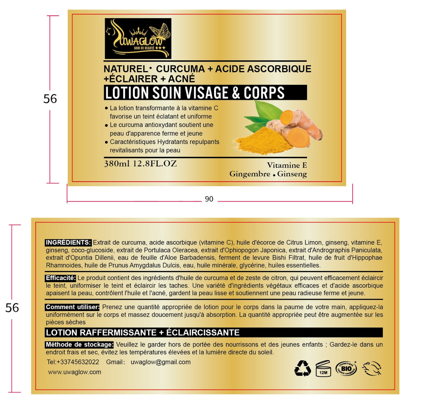 Lotion corporelle au curcuma