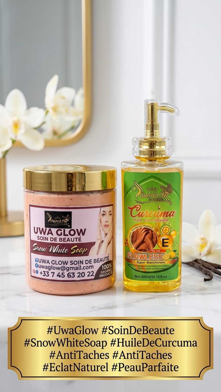 Huile Blanchissante au Curcuma Flawless et Savon Blanche Neige